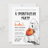 Invitation Spooktacular Party Halloween Ghost Boy Anniversair (Devant)