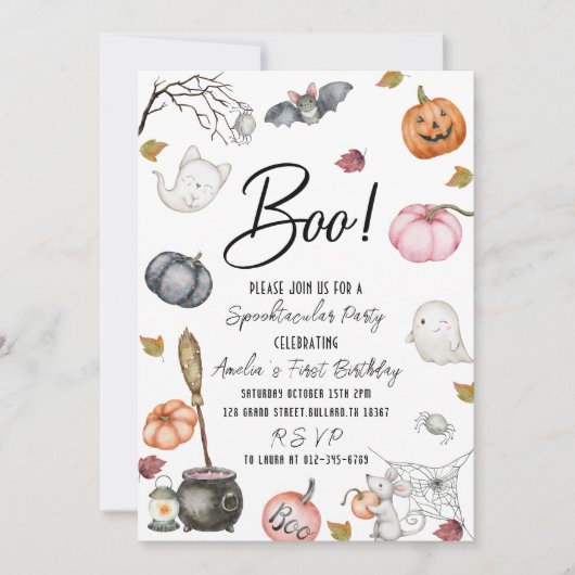 Invitation Spooktacular Party Premier Baby shower d'anniversa (Devant)