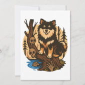 Invitation Spooky Forest Dog with Skulls Horror Art (Devant)