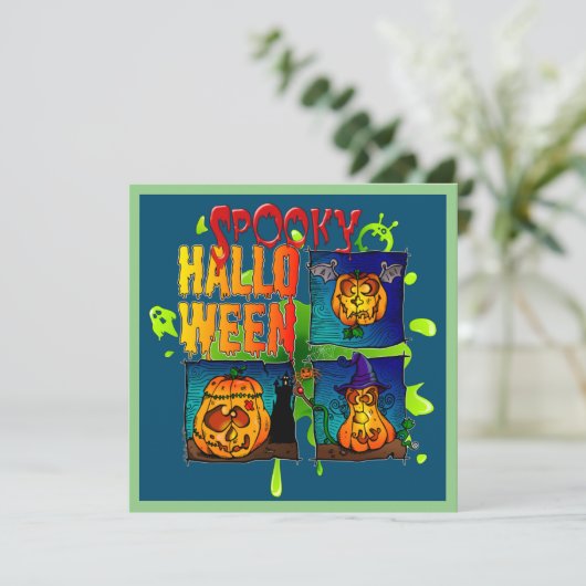 Invitation Spooky Halloween (Debout devant)