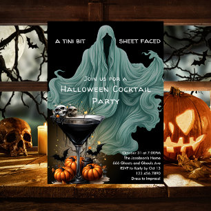 Invitation Spooky Let's Get Sheet Faced Drôle de fête d'Hallo