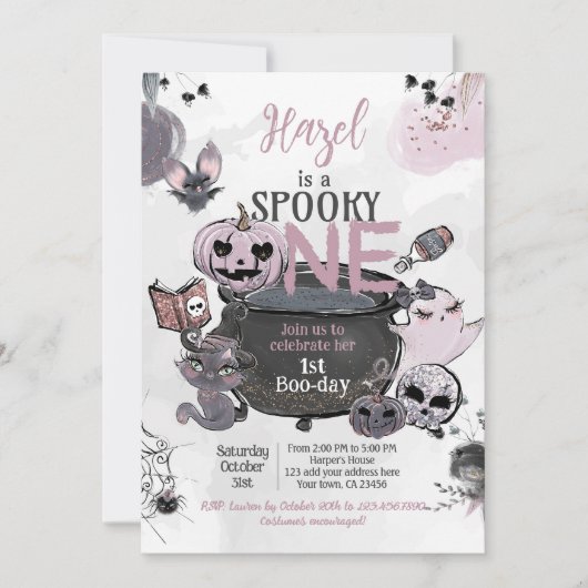 Invitation Spooky One 1st Birthday Halloween (Devant)