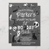 Invitation Spooky One Blue Ghost Halloween (Devant / Derrière)