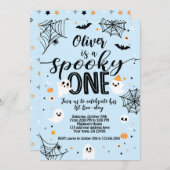 Invitation Spooky One Blue Ghost Halloween (Devant / Derrière)