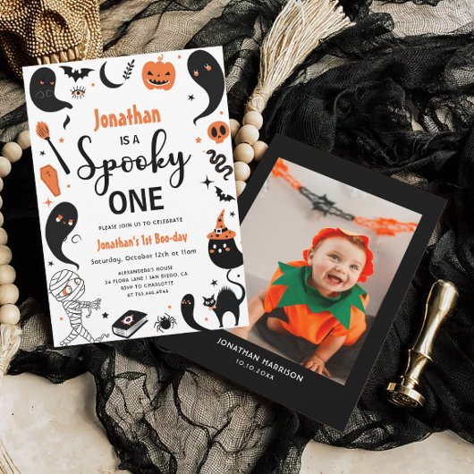 Invitation Spooky One Boy Halloween 1er Anniversaire