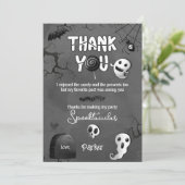 Invitation Spooky One Ghost Halloween Thank You Cards (Debout devant)
