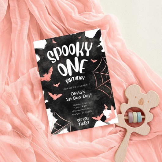 Invitation Spooky One Halloween Anniversaire Chauv