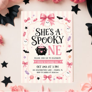 Invitation Spooky One Halloween Fille Anniversaire