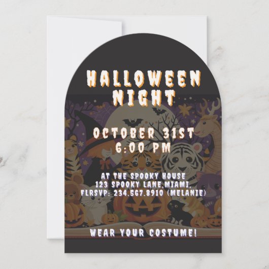 Invitation Spooky Season Magical Forest Creatures (Devant)