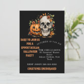 Invitation Spooky Skull and Pumpkin Art (Debout devant)