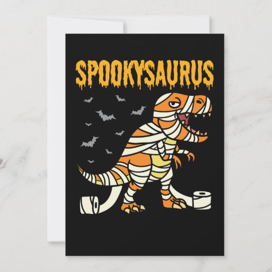 Invitation Spookysaurus Halloween Éffrayant T Rex Dinosaur (Devant)