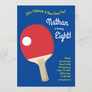 Invitation Sport à la Anniversaire de enfant de Ping Pong