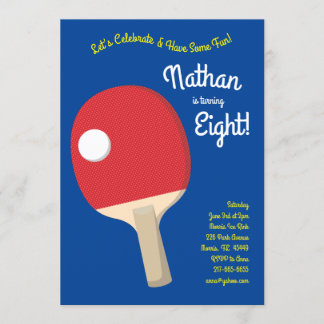 Invitation Sport à la Anniversaire de enfant de Ping Pong