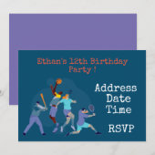 Invitation Sport adolescent garçons sport anniversaire invita (Devant / Derrière)