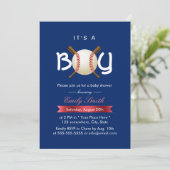 Invitation Sport Baseball Thème C'est un Baby shower garçon (Debout devant)