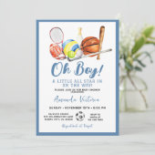 Invitation Sport Boy Ball All Star Themed Party Baby Shower (Debout devant)