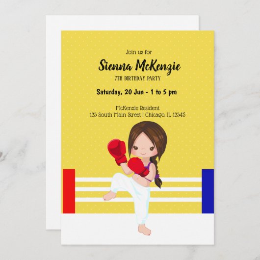 Invitation sport de kickboxing (Devant / Derrière)