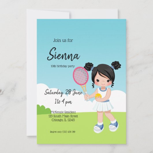 Invitation Sport de tennis (Devant)