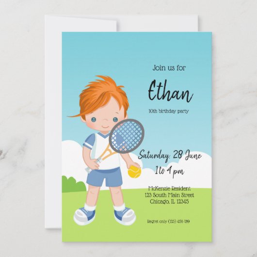 Invitation Sport de tennis (Devant)
