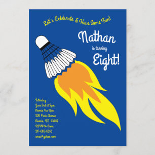 Invitation Sport du Badminton Anniversaire de enfant Party