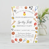 Invitation Sport Enfants Fête d'anniversaire moderne (Debout devant)