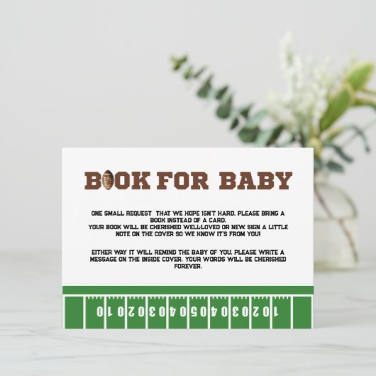 Invitation Sport Football book for baby request Card (Debout devant)