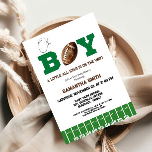 Invitation Sport Football Boy Baby shower Party