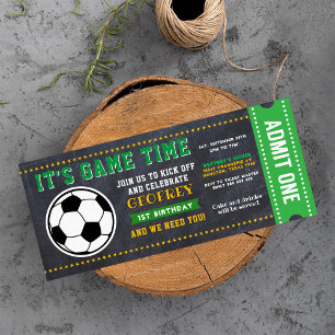 Invitation Sport Football Chalkboard Billets Pass Anniversair
