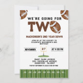 Invitation Sport Football  Second Birthday 2nd year Down (Devant)