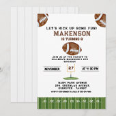 Invitation Sport Football  Second Birthday 8th year Down (Devant / Derrière)