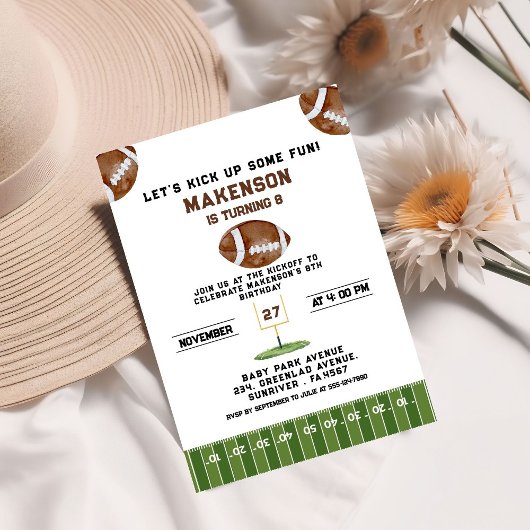 Invitation Sport Football  Second Birthday 8th year Down