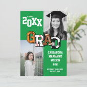 Invitation Sport Graduation Football de basket-ball de footba (Debout devant)