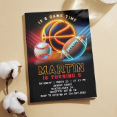 Invitation Sport Jeu Heure Anniversaire Fête