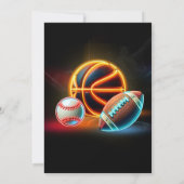 Invitation Sport Jeu Heure Anniversaire Fête (Dos)