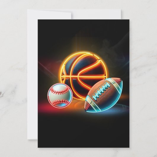 Invitation Sport Jeu Heure Anniversaire Fête (Dos)