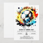 Invitation Sport moderne Football éditable Anniversaire (Devant / Derrière)