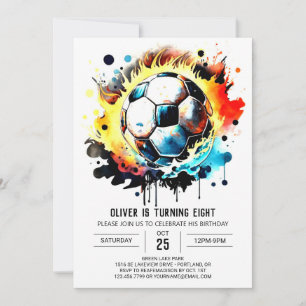 Invitation Sport moderne Football éditable Anniversaire