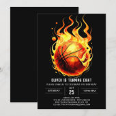 Invitation Sport Moderne Joyeux Basketball Anniversaire (Devant / Derrière)