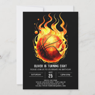 Invitation Sport Moderne Joyeux Basketball Anniversaire