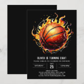 Invitation Sport moderne Whimsical Basketball Anniversaire (Devant / Derrière)