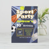 Invitation Sport Party - Fête d'anniversaire pour (Debout devant)
