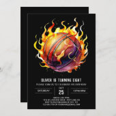 Invitation Sport Pastel Boy Basketball Anniversaire (Devant / Derrière)