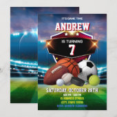 Invitation Sport personnel Anniversaire (Devant / Derrière)