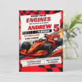 Invitation Sport Personnel Course Voiture Anniversaire fête m (Debout devant)