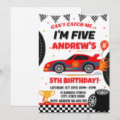 Invitation Sport personnel Course voiture garçon d'anniversai (Devant / Derrière)