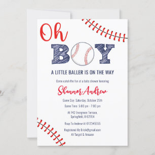 Invitation Sport personnel Digital Baseball Baby Douche