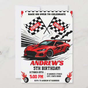 Invitation Sport personnel moderne Race Car Anniversaire pour