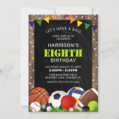 Invitation Sport rustique Anniversaire de enfant à thème (Devant)