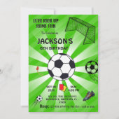 Invitation Sport vert soccer thème moderne 6e anniversaire (Devant)
