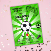 Invitation Sport vert soccer thème moderne 6e anniversaire